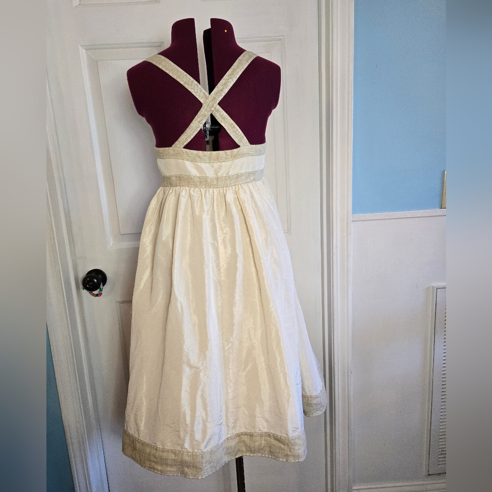 J. Crew Cream Silk Strappy Midi Dress Petite 10 - Picture 5 of 10